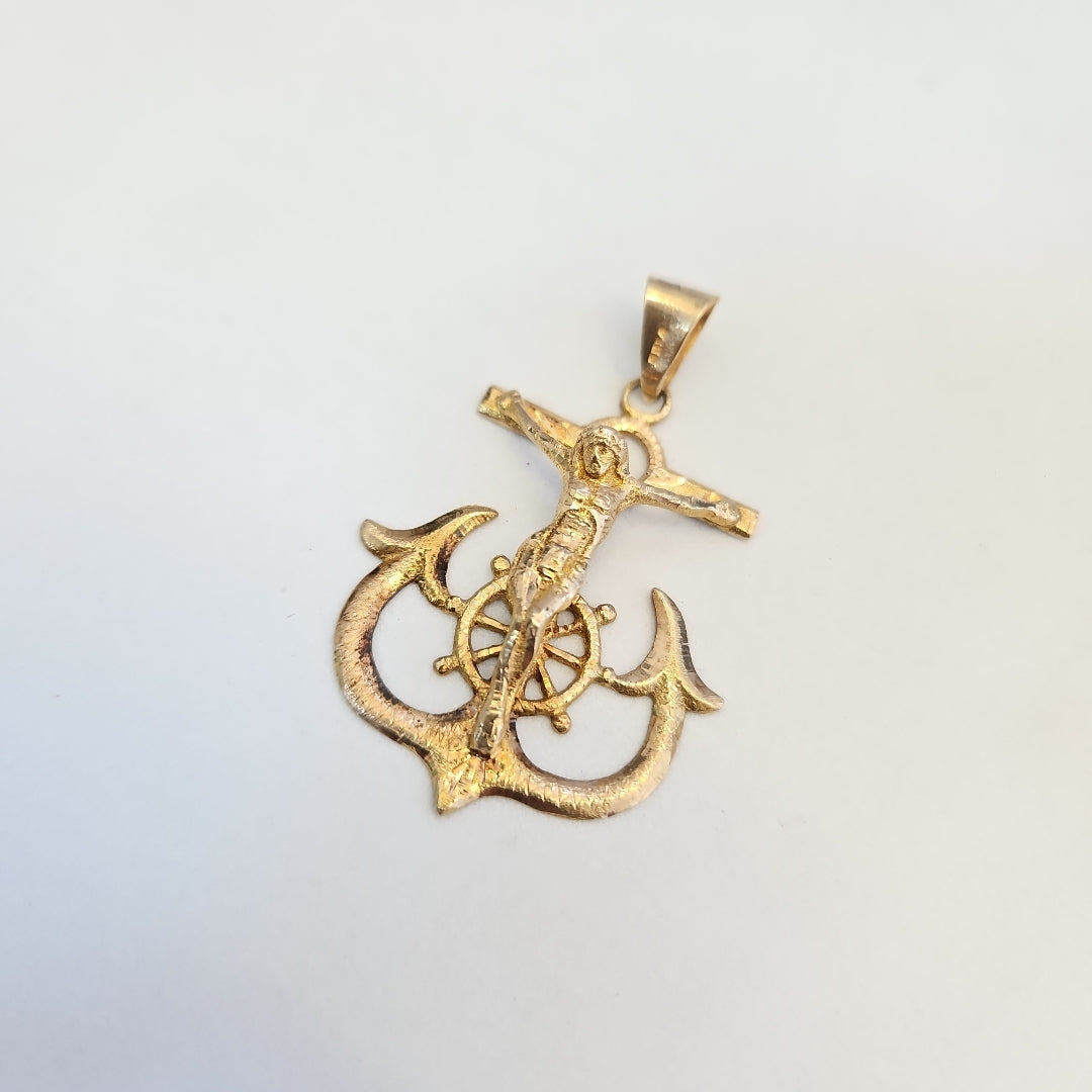 CRISTO EN ANCLA ORO 8 K 5,60 GRMS (SEMINUEVO)