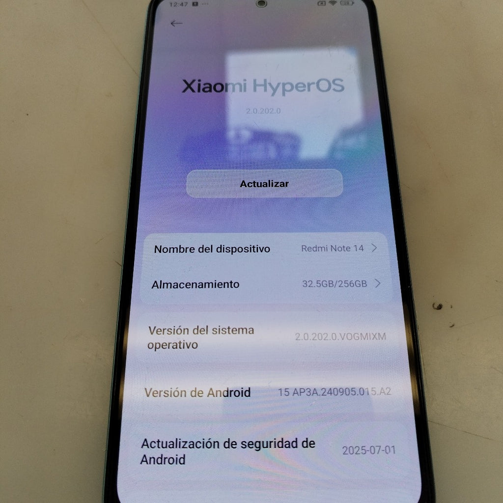 CELULAR XIAOMI REDMI NOTE 14 24117RN76L (2025) 256 GB 8 GB RAM (SEMINUEVO)