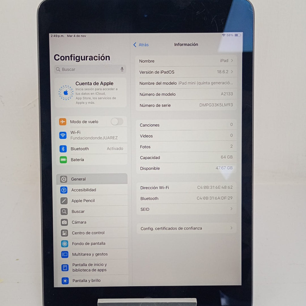 TABLETA APPLE IPAD MINI 5 A2133 64 GB 3 GB RAM