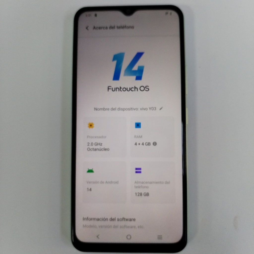 CELULAR VIVO Y03 V2332 (2024) 128 GB 4 GB RAM (SEMINUEVO)