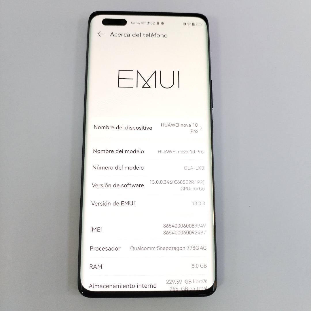 CELULAR HUAWEI NOVA 10 PRO GLA-LX3 256 GB 8 GB RAM (SEMINUEVO)
