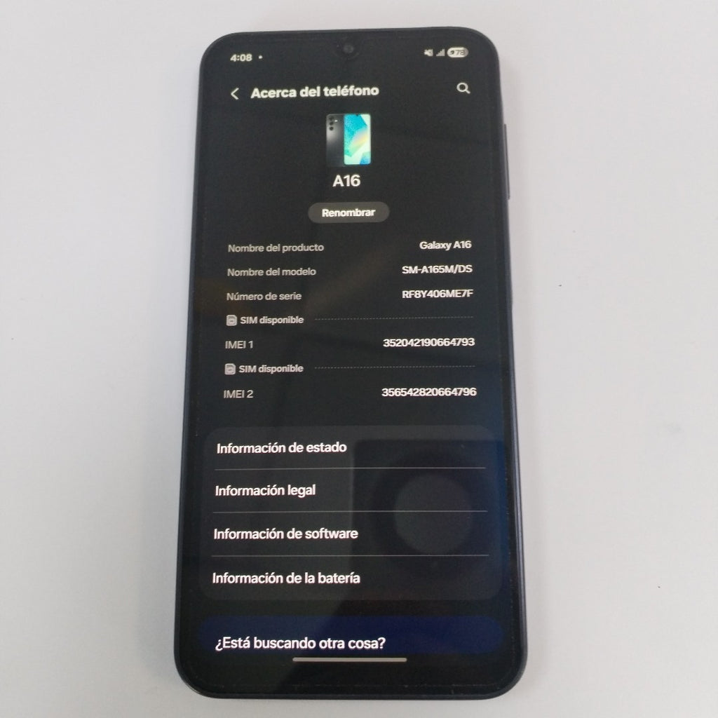 CELULAR SAMSUNG GALAXY A16 SM-A165M (2024) 128 GB 6 GB RAM (SEMINUEVO)