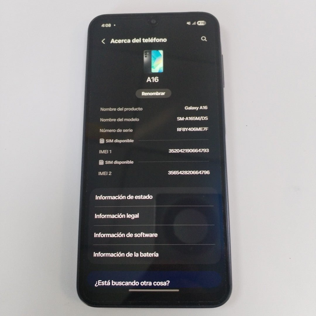CELULAR SAMSUNG GALAXY A16 SM-A165M (2024) 128 GB 6 GB RAM (SEMINUEVO)