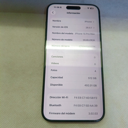 CELULAR APPLE IPHONE 15 PRO MAX A3105 (2023) 512 GB 8 GB RAM (SEMINUEVO)