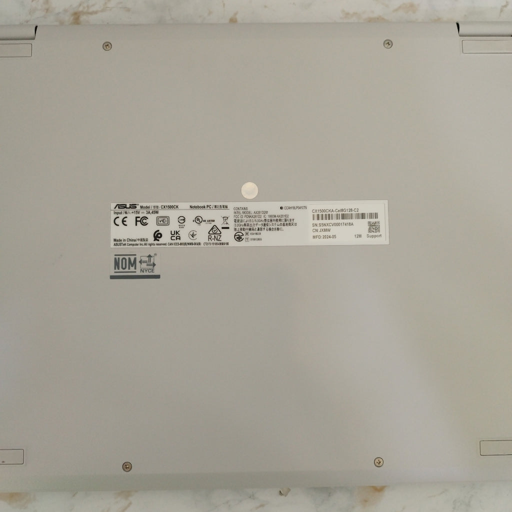 LAPTOP ASUS CHROMEBOOK CX1500CKA-CEL8G128-C2 (2023) 128 GB 8 GB RAM (SEMINUEVO)