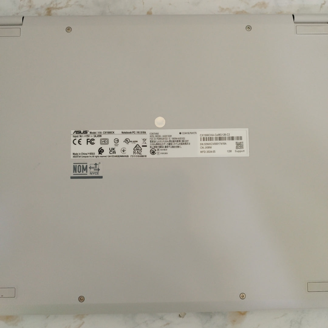 LAPTOP ASUS CHROMEBOOK CX1500CKA-CEL8G128-C2 (2023) 128 GB 8 GB RAM (SEMINUEVO)