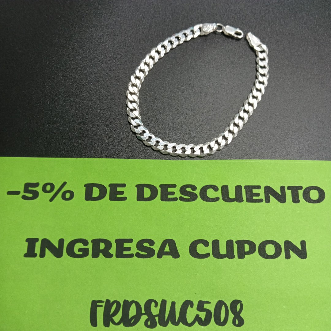 PULSERA BARBADA PLATA .925 10.7G (NUEVO)