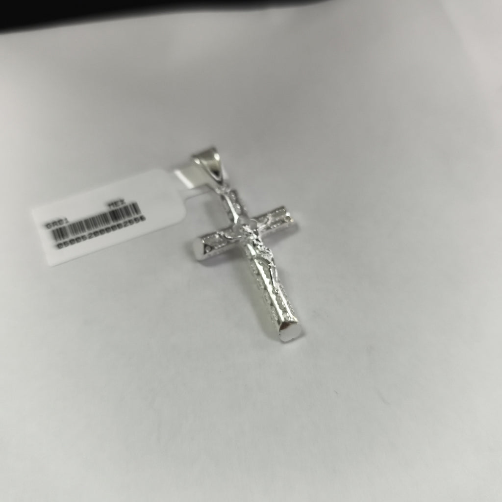 DIJE CRUZ CON CRISTO TUBULAR PLATA .925 4.1G (NUEVO)