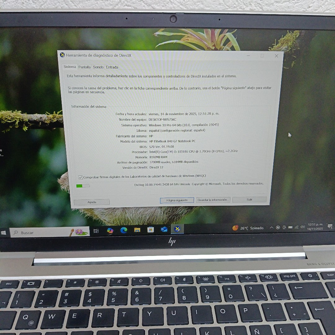 LAPTOP HP ELITEBOOK 840 G7 (2022) 256 GB SSD 8 GB RAM (SEMINUEVO)