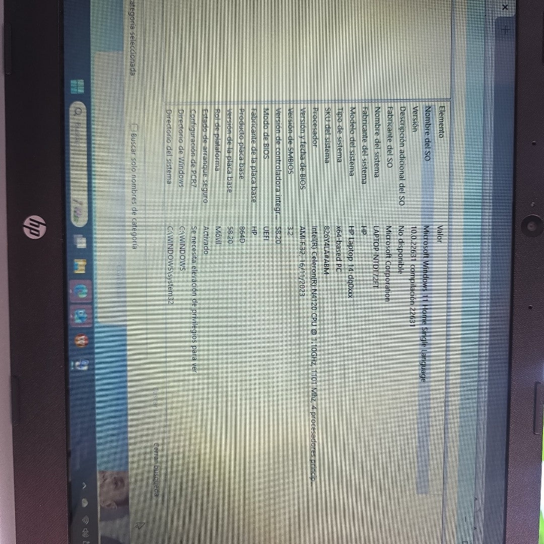 LAPTOP HP 14-DQ0527LA (2023) 256 GB SSD 8 GB RAM (SEMINUEVO)