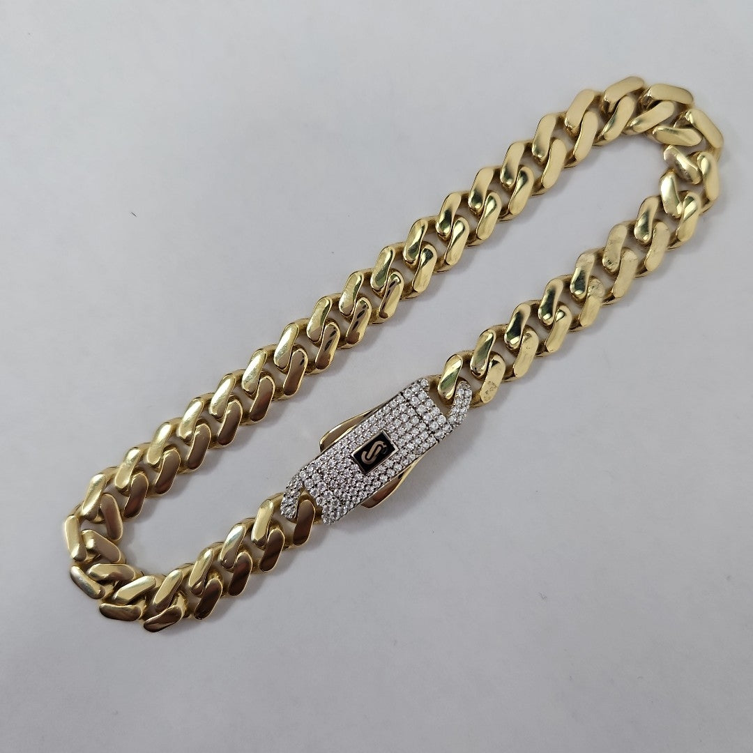 PULSERA CABALLERO MONACO ORO 14K 10.8 (NUEVO)