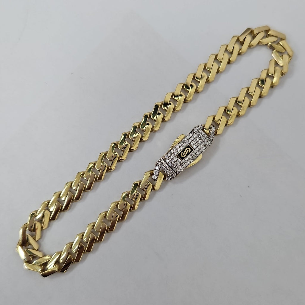 PULSERA CABALLERO MONACO ORO 14K 8.8 (NUEVO)
