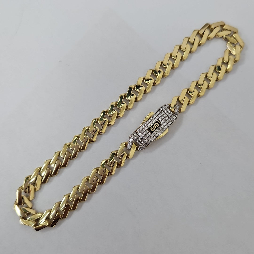 PULSERA CABALLERO MONACO ORO 14K 8.8 (NUEVO)