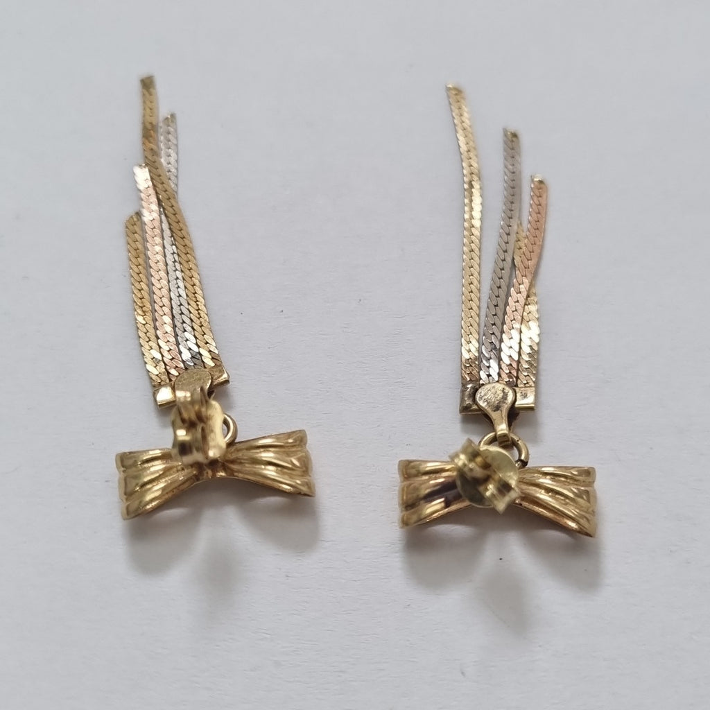 ARETES PAR. ORO, ORO COMBINADO. 14 K 2.9 GRMS (SEMINUEVO)