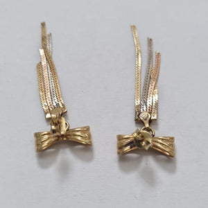 ARETES PAR. ORO, ORO COMBINADO. 14 K 2.9 GRMS (SEMINUEVO)