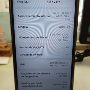 CELULAR HONOR X5 PLUS WOD-LX3 (2023) 64 GB 4 GB RAM (SEMINUEVO)