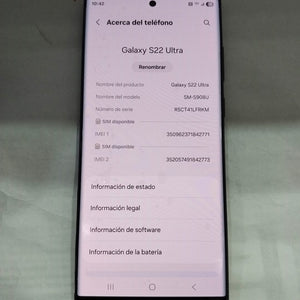 CELULAR SAMSUNG GALAXY S22 ULTRA SM-S908U 128 GB 8 GB RAM (SEMINUEVO)
