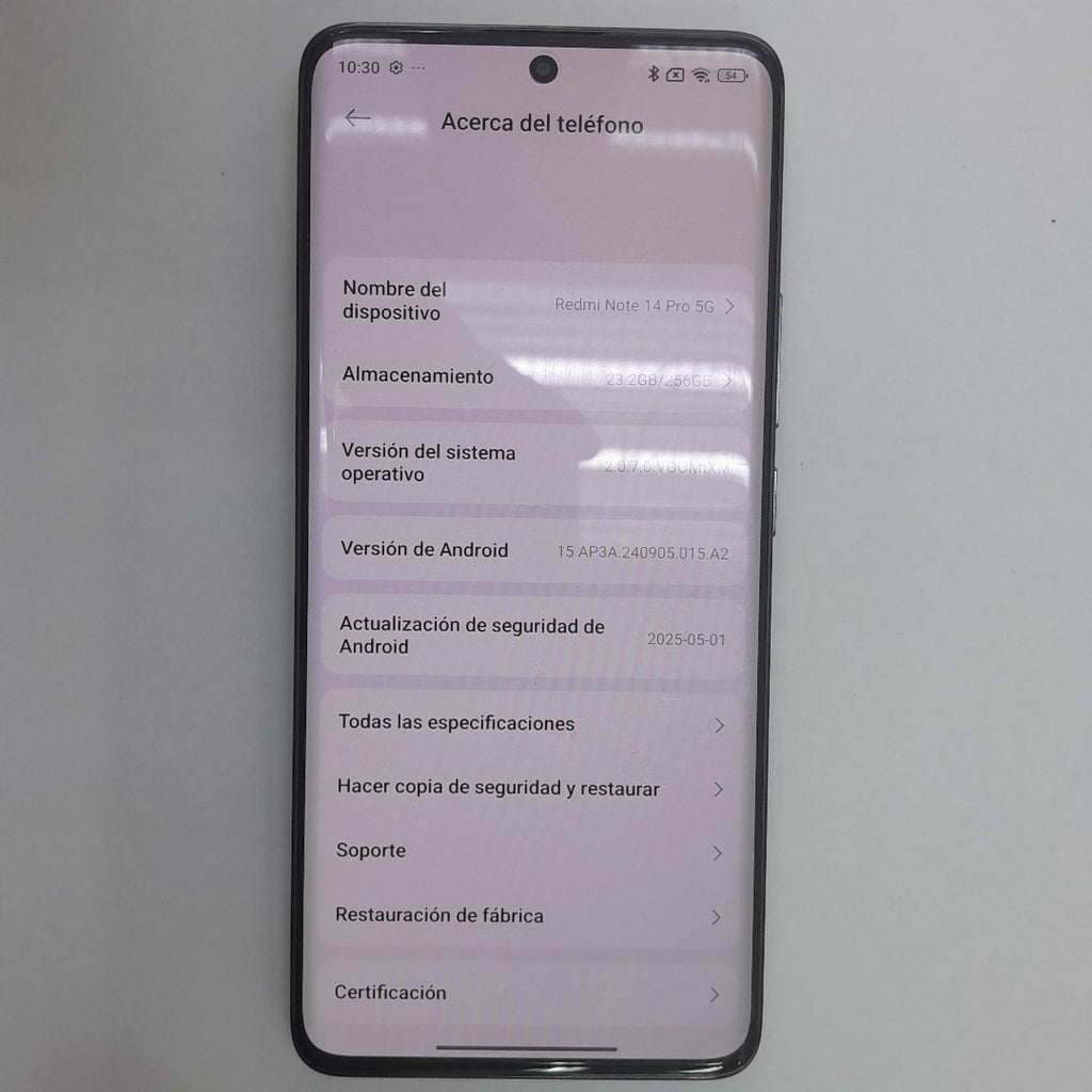 CELULAR XIAOMI REDMI NOTE 14 PRO 5G 24090RA29G (2025) 256 GB 8 GB RAM (SEMINUEVO)