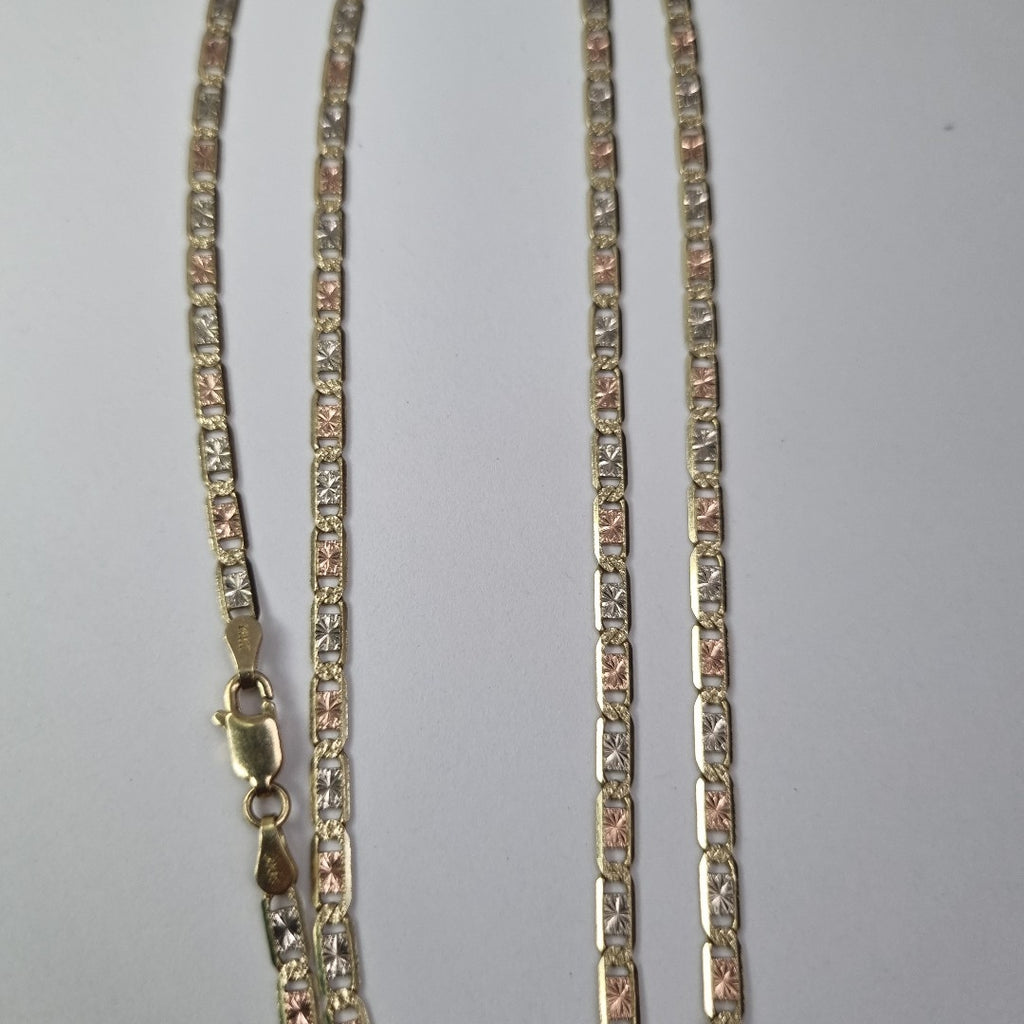 CADENA. ORO, ORO COMBINADO. 14 K 9.7 GRMS (SEMINUEVO)