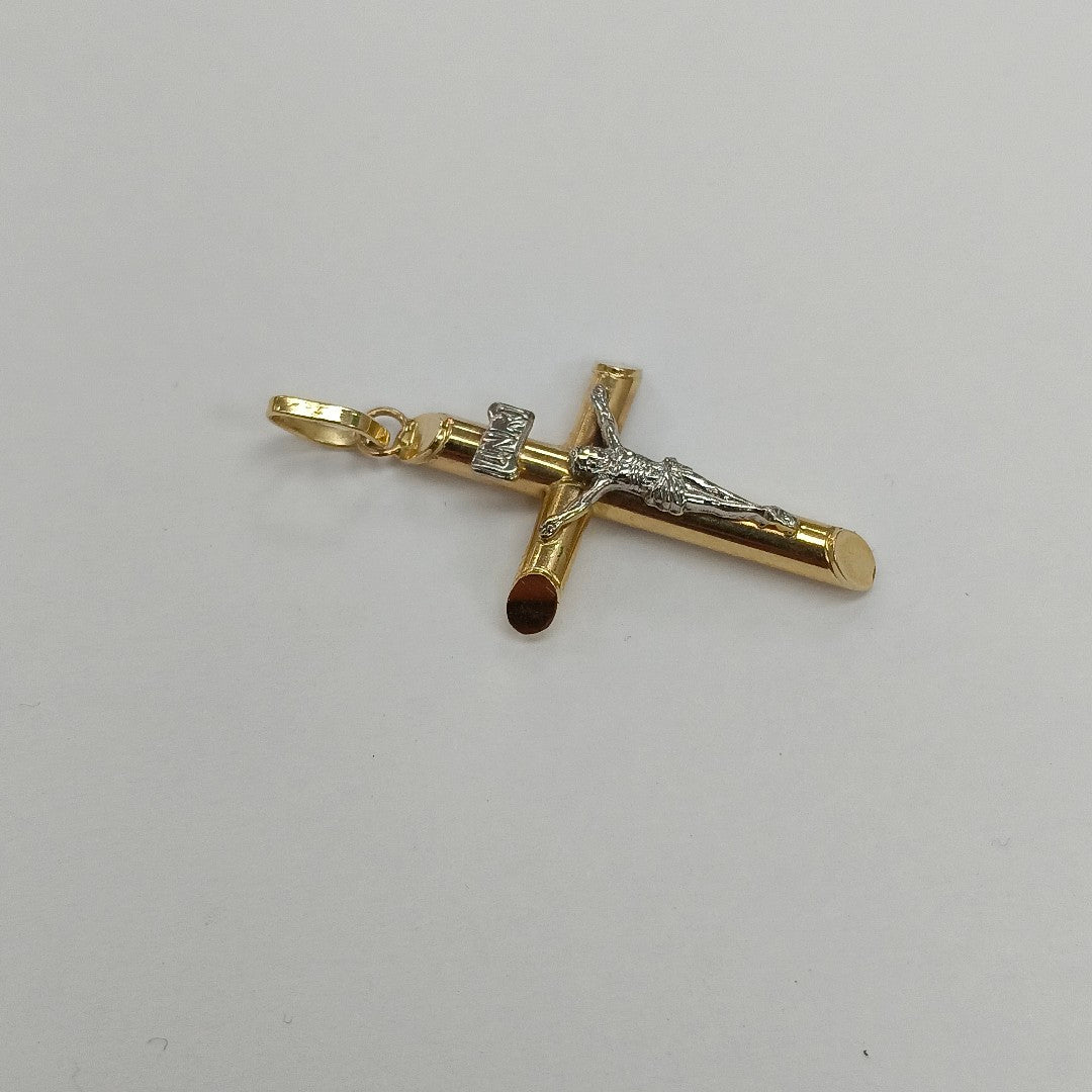 CRISTO. ORO, ORO BLANCO. 14 K 1 GRMS (SEMINUEVO)