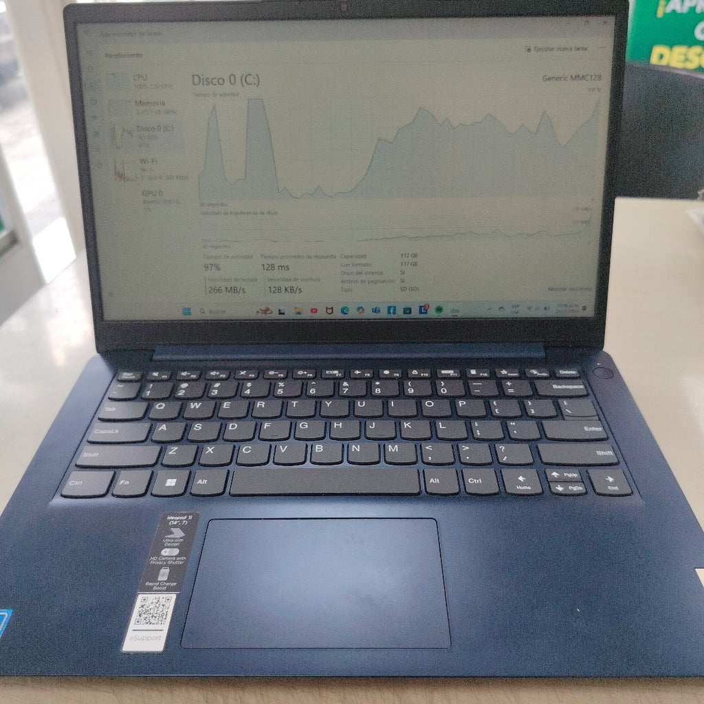 LAPTOP LENOVO IDEAPAD 1 14IGL7 (2022) 128 GB SSD 4 GB RAM (SEMINUEVO)