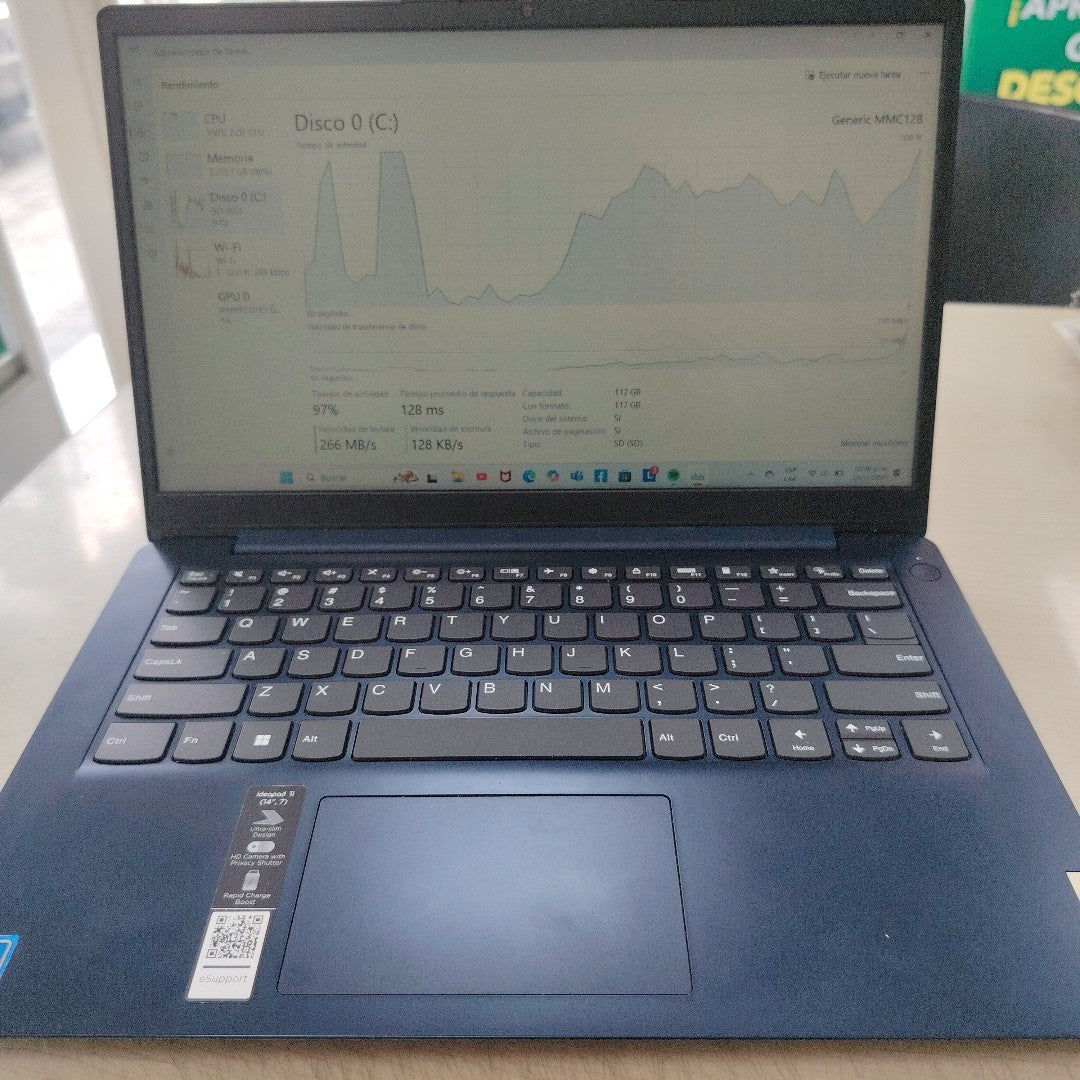 LAPTOP LENOVO IDEAPAD 1 14IGL7 (2022) 128 GB SSD 4 GB RAM (SEMINUEVO)