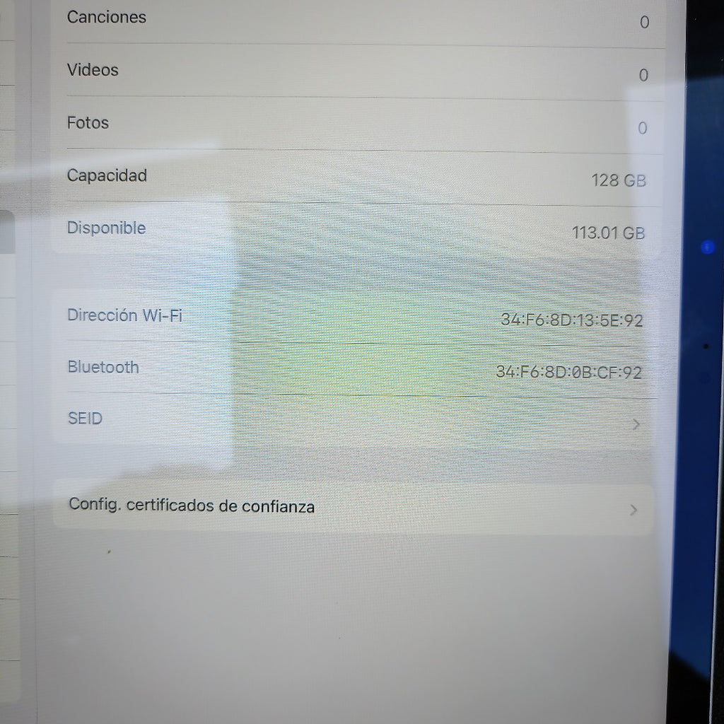 TABLETA APPLE IPAD AIR (M3) 13"A3268 (2025) 128 GB 8 GB RAM (SEMINUEVO)