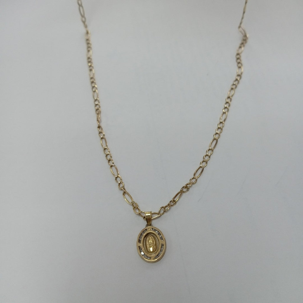 CADENA, MEDALLA RELIGIOSA. ORO. 10 K 6.2 GRMS (SEMINUEVO)