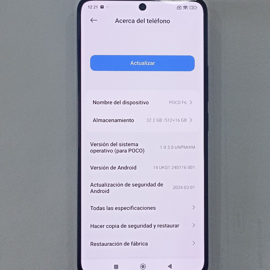 CELULAR XIAOMI POCO F6 24069PC21G 512 GB 12 GB RAM (SEMINUEVO)