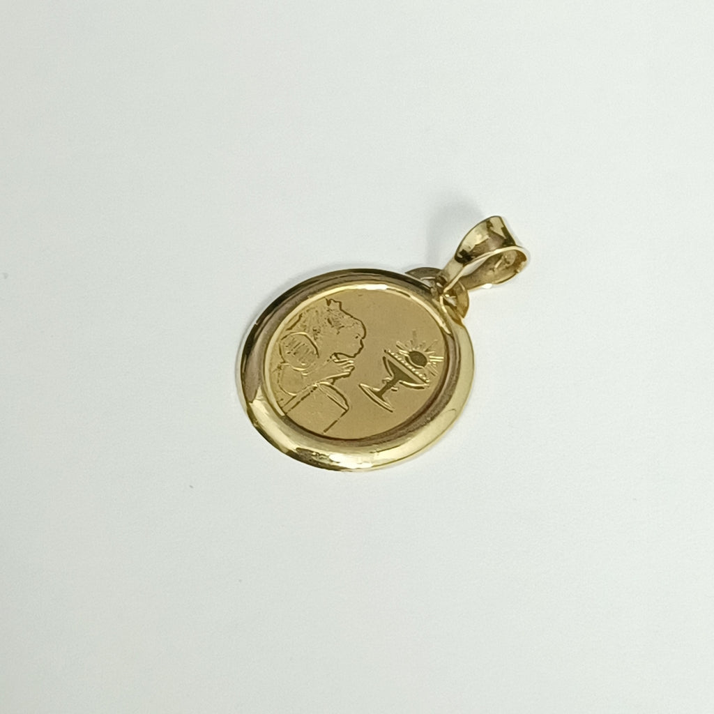 10023REL00000B837 FRD12 MEDALLA DE PRIMERA COMUNIO NIÑA ORO 14K 0.9GRS (NUEVO)