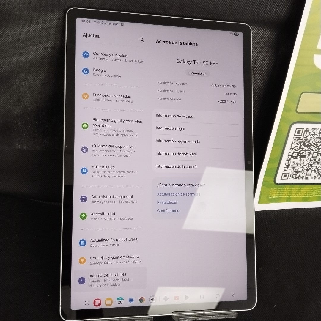 TABLETA SAMSUNG GALAXY TAB S9 FE+ SM-X610 (2023) 256 GB 12 GB RAM (SEMINUEVO)