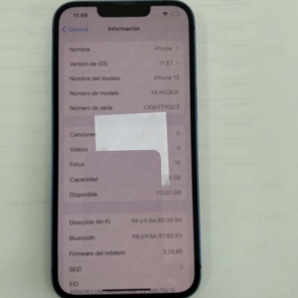 CELULAR APPLE IPHONE 13 A2631 128 GB 4 GB RAM (SEMINUEVO)