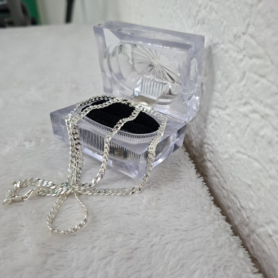 CADENA BARBADA PLATA .925 13.4G (NUEVO)