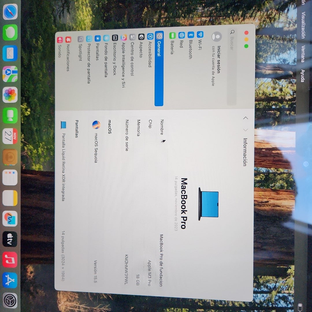 LAPTOP APPLE MACBOOK PRO 14" A2992 (CPU 11/GPU 14) (2023) 512 GB SSD 18 GB RAM (SEMINUEVO)