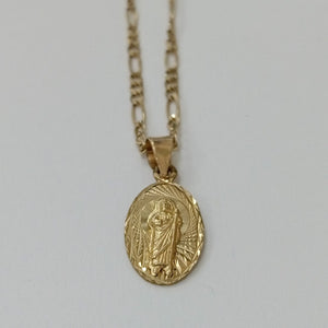 CADENA, MEDALLA RELIGIOSA. ORO. 10 K 3.3 GRMS (SEMINUEVO)