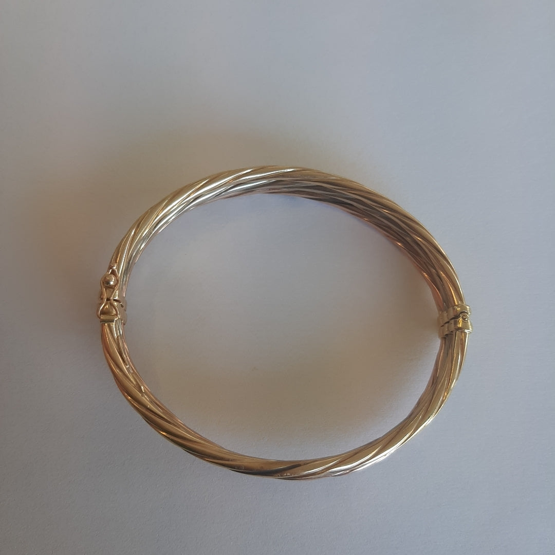 K1 10,50 GRMS 14 K ESPECIFICACIONES COMPLEMENTARIAS PULSERA RIGIDA ORO COMBINAD (SEMINUEVO)