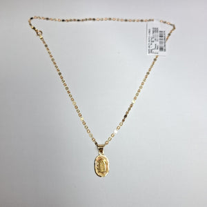 CADENA, MEDALLA RELIGIOSA. ORO. 14 K 2 GRMS (SEMINUEVO)