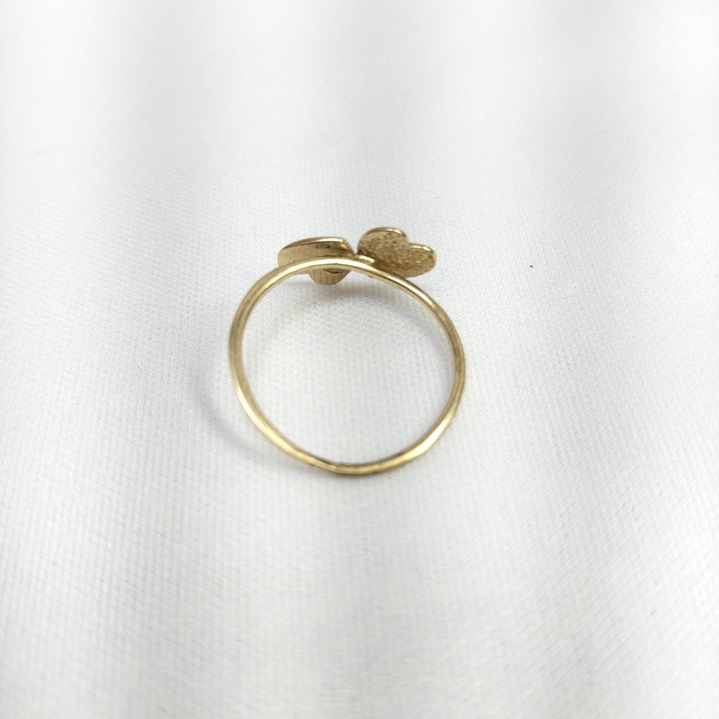 10001AND00075B1288 FRD5A ANILLO DE 2 CORAZONES PULIDOS ORO 14K 1.3GRS (NUEVO)