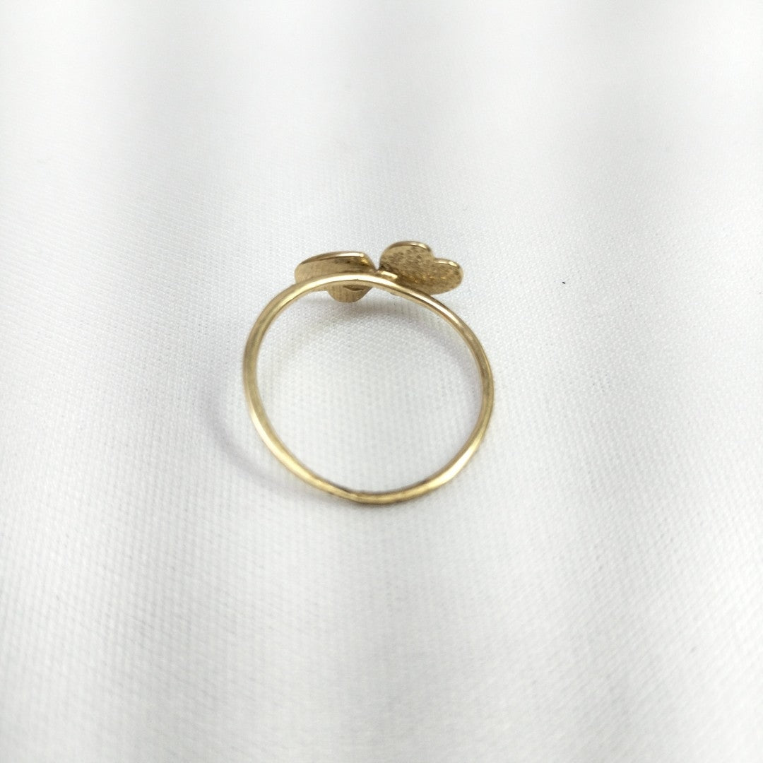 10001AND00075B1288 FRD5A ANILLO DE 2 CORAZONES PULIDOS ORO 14K 1.3GRS (NUEVO)