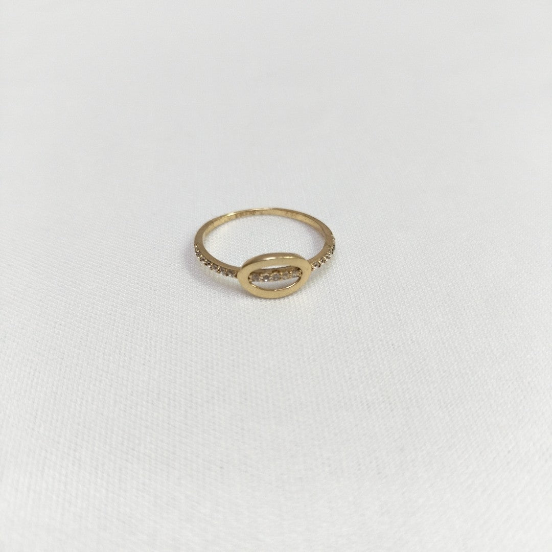 10029AND00065B2152 FRD11 ANILLO DE OVALO CON CIRCONIAS ORO 14K 1.1GRS (NUEVO)