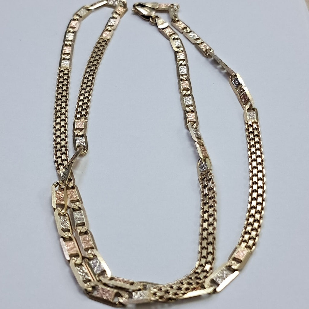 CADENA. ORO COMBINADO. 14 K 22.2 GRMS (SEMINUEVO)