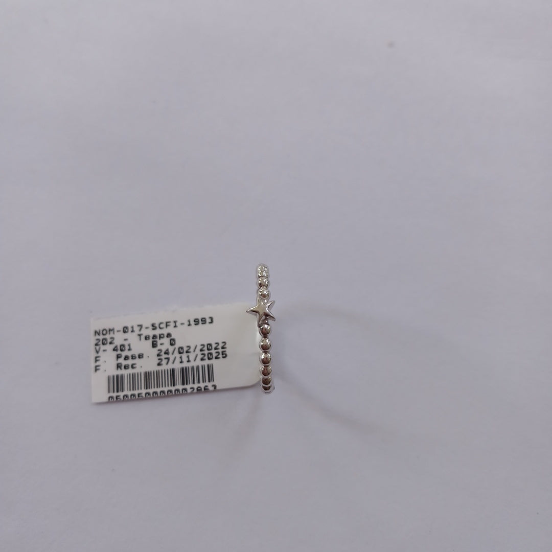 10003AND66675B666 FRD3 ANILLO DE BOLITAS CON ESTRELLA EN MEDIO O/B ORO 14K 1.2GRS (NUEVO)