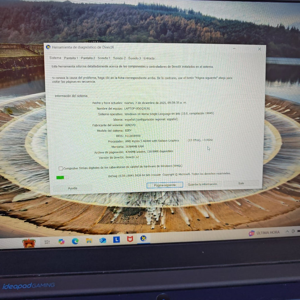 LAPTOP LENOVO IDEAPAD GAMING 3 15ARH05 (2022) 1 TB + 128 GB SSD 8 GB RAM (SEMINUEVO)