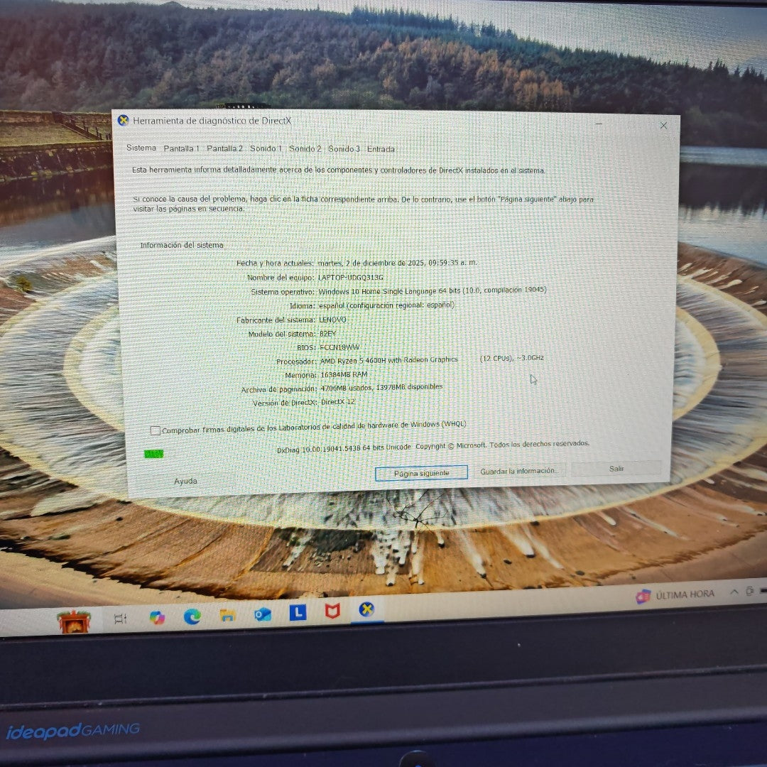 LAPTOP LENOVO IDEAPAD GAMING 3 15ARH05 (2022) 1 TB + 128 GB SSD 8 GB RAM (SEMINUEVO)