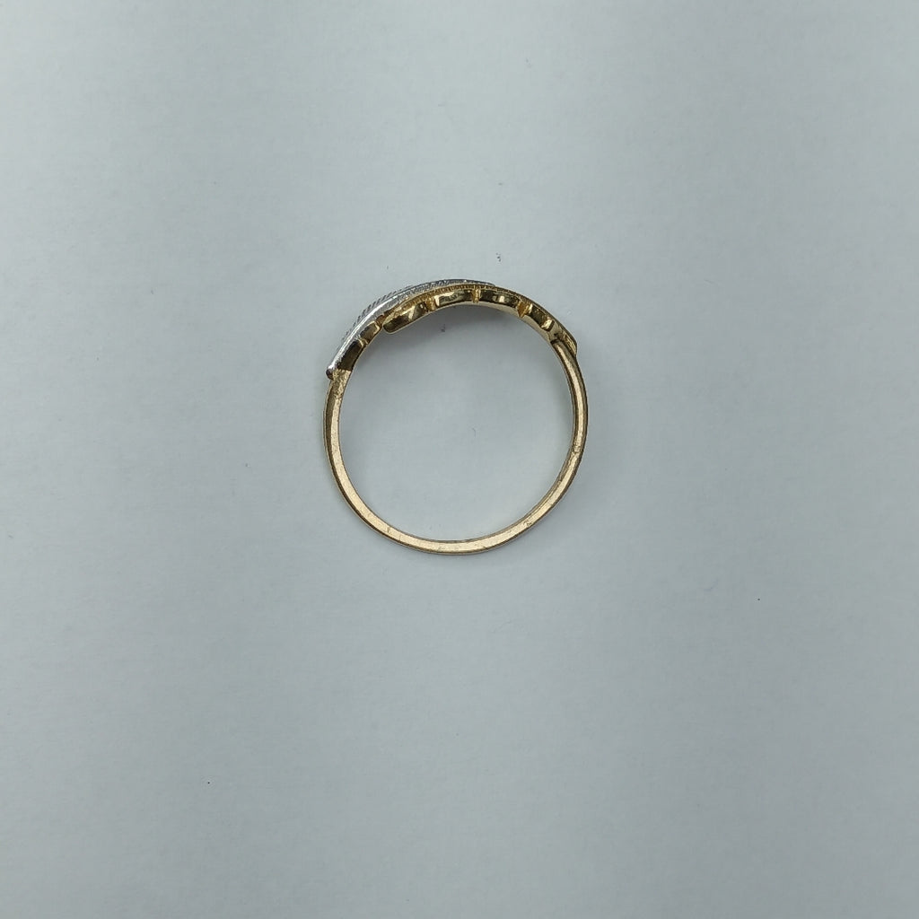 10221AND00080A4262 FRD23 ANILLO DE HOJAS 2 OROS ORO 10K 1.7GRS (NUEVO)