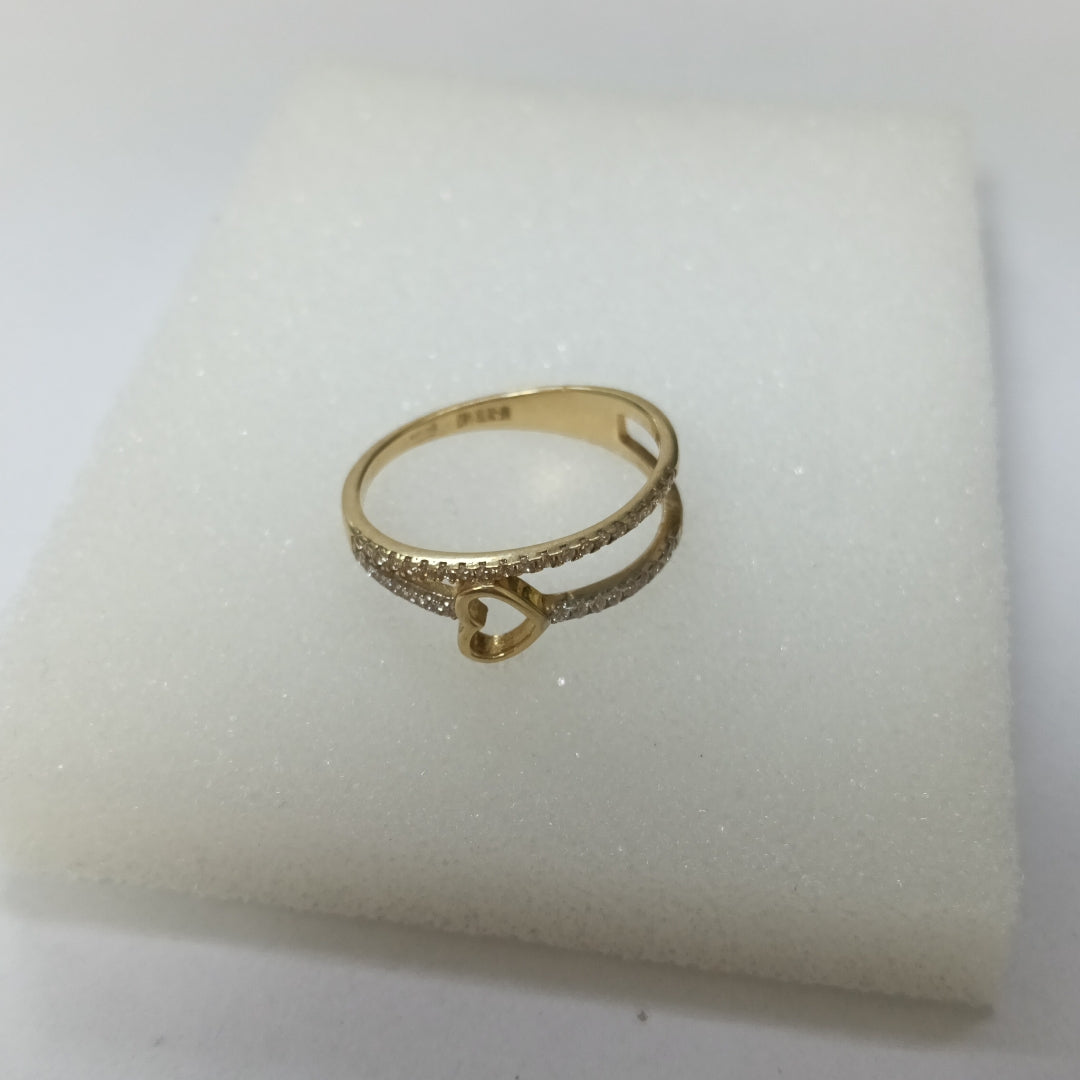 10029AND00070B2155 FRD11 ANILLO DE DOS HILOS CON CORAZON ORO 14K 2GRS (NUEVO)
