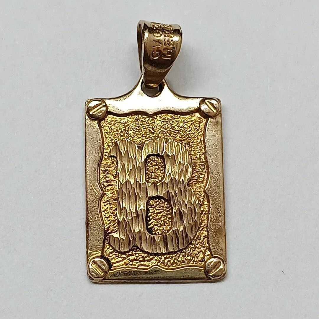 K1 1,90 GRMS 10 K ESPECIFICACIONES COMPLEMENTARIAS DIJE CON LA LETRA B (SEMINUEVO)