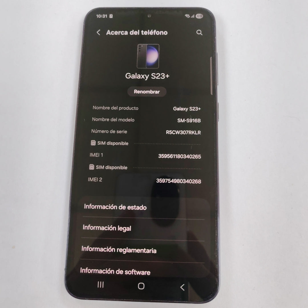 CELULAR SAMSUNG GALAXY S23+ SM-S916B 512 GB 8 GB RAM (SEMINUEVO)