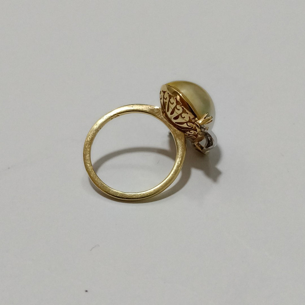 K1 4,30 GRMS 14 K ESPECIFICACIONES COMPLEMENTARIAS ANILLO CON PIEDRA TIPÓ PERLA (SEMINUEVO)