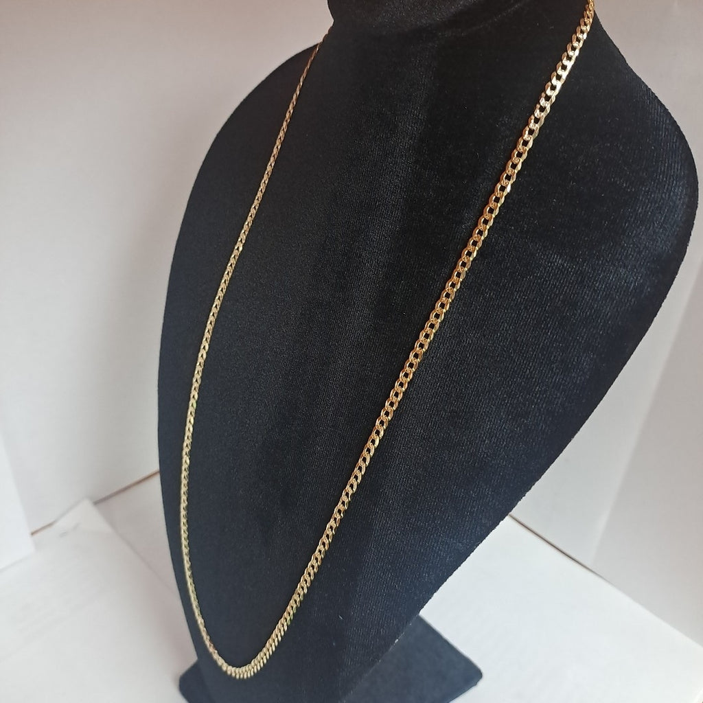 CADENA BARBADA DIAMANTADA 12.51GR 60 CM 14K (NUEVO)